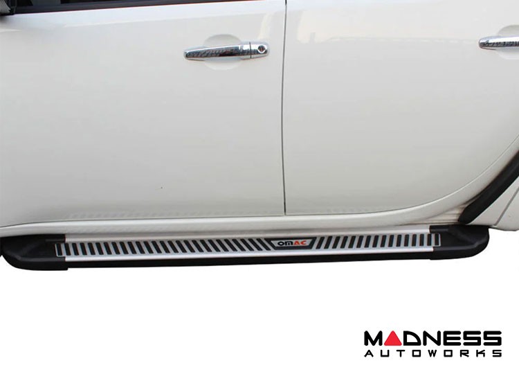 FIAT 500X Side Steps - PIRAMITLINE Running Boards - Black / Silver